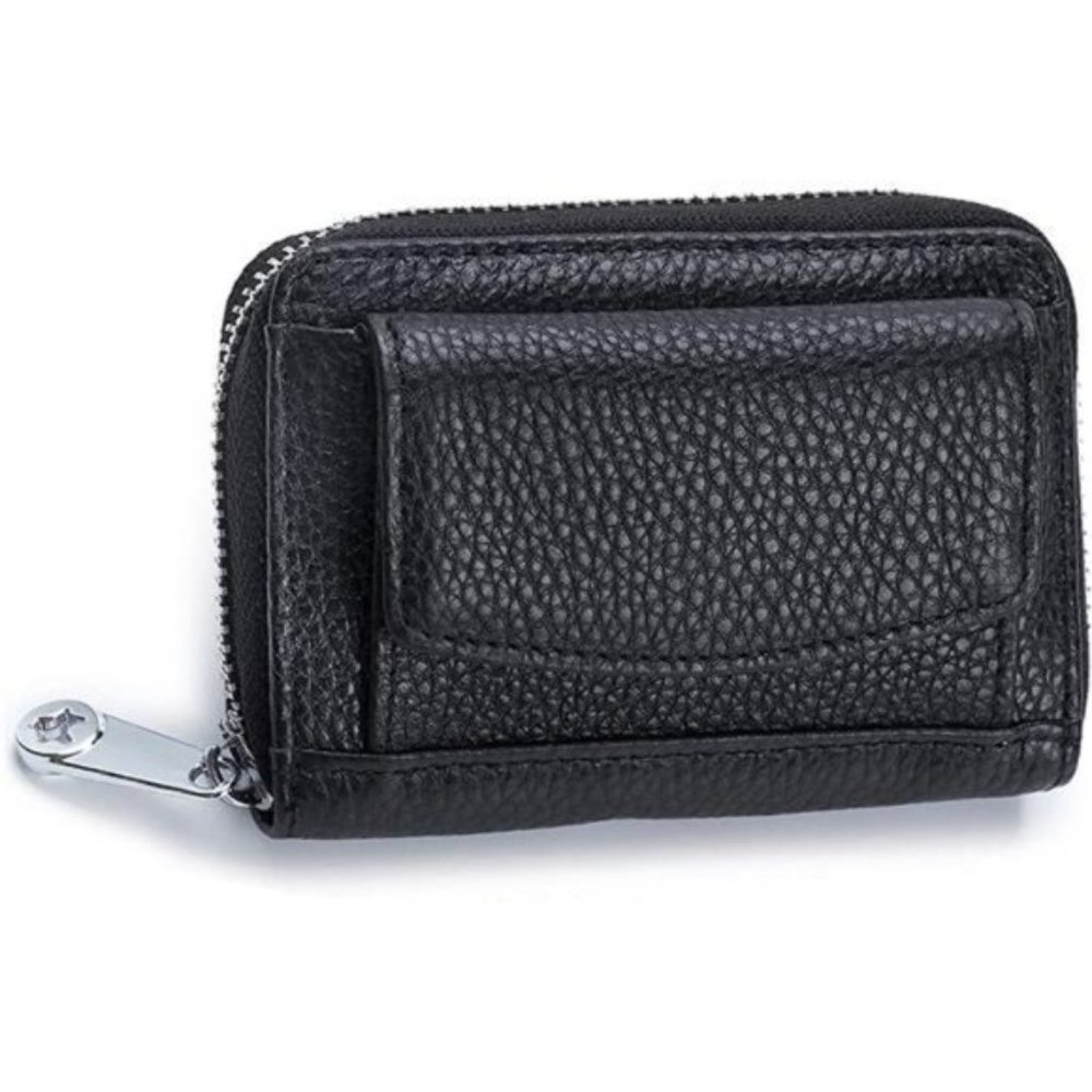 Card Holder Genuine Leather Wallet Black